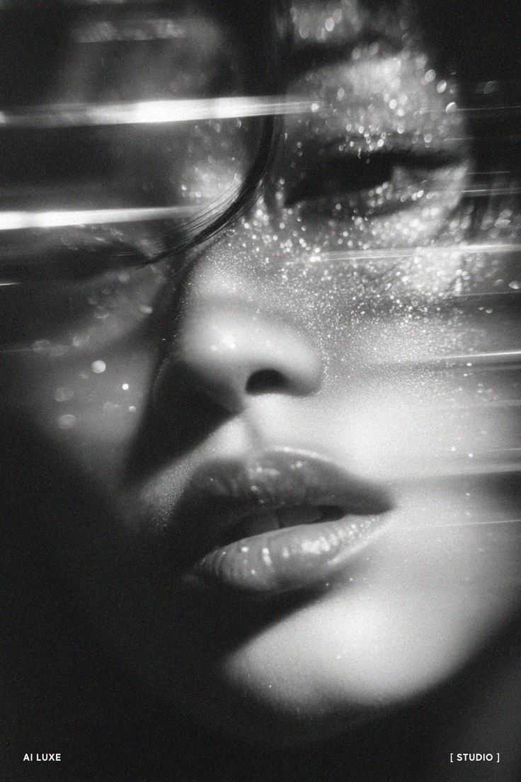 Luxury Black & White Beauty | Glitter Editorial Aesthetic | AI Luxury Photography